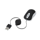 Mini USB Wired Mouse Retractable Cable Tiny Small Mouse 1600 DPI Optical Co P2B1