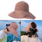 Women Fashion Summer Round Foldablet Sunscreen Ultraviolet Beach Straw Hat