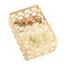 Luxury Crystal Jewelry Box Rhinestone Ring Storage Case Holder Mirror Bottom