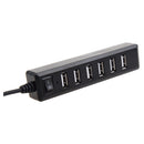 Mini 7 Port High Speed USB 2.0 HUB 480Mbps For Laptop PC Tablet Black