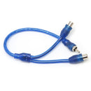 Car MP3 Audio RCA 1 Male to 2 Female Y Splitter Cable Adapter Cord 25cm
