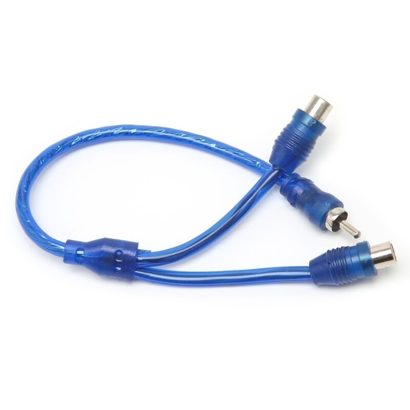 Car MP3 Audio RCA 1 Male to 2 Female Y Splitter Cable Adapter Cord 25cm