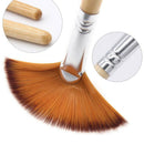 5 Pcs/Set Fan Paint Brush Set Artist for Acrylic Painting Watercolor Oil