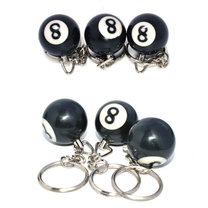 New Black 8 Billiard Ball Key Chain Bag Accessories Keyring Car Key Holder G Bj
