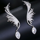 Feather Fashion Popular Luxury Iregular Geometry Earring Zirconia Pave Earr