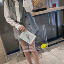 Women PVC Transparent Tote Handbag Large Capacity Shoulder Shopping Beach Bag