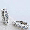 Silber Frauen Creolen Ohrring Ohrstecker Kristall Strass Schmuck_ Klappcreo N6U5
