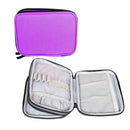 Double-deck Knitting Needles Crochet Hooks Case Zipper Storage Bag Purple