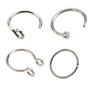12Pcs Crystal Surgical Steel Screw Nose Studs Ring Hoop Body Piercing Jewelry-OZ