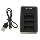 3-Channel USB Battery Charger with LCD Display for  SJ4000 M10 SJ5000