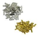 100Pcs Metal MADE WITH LOVE Rectangle Charms Pendants for DIY Jewelry Craft