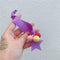 Star Pompom Hair Rope Women Ponytail Holder Elastic Rubber Bands (Purple) A