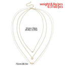 Simple Women Multi Layers Star Heart Clavicle Chain Geometry Alloy Necklace