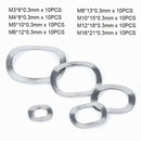 80pcs M3,4,5,6,8,10,12,16 Wave Wavy Spring Crinkle Washers Kit A2 304 Stainless