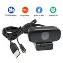 Full HD 1080P Webcam With Microphone 3.5mm Jack USB For PC Desktop Laptop