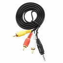 4.9ft 3.5mm plug to 3 RCA Male Adapter AV Extension Cable for TV VCD DVD
