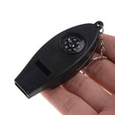 4 in1 Survival Whistle Compass Magnifier Thermometer Keychain Travel EDC Outdoor