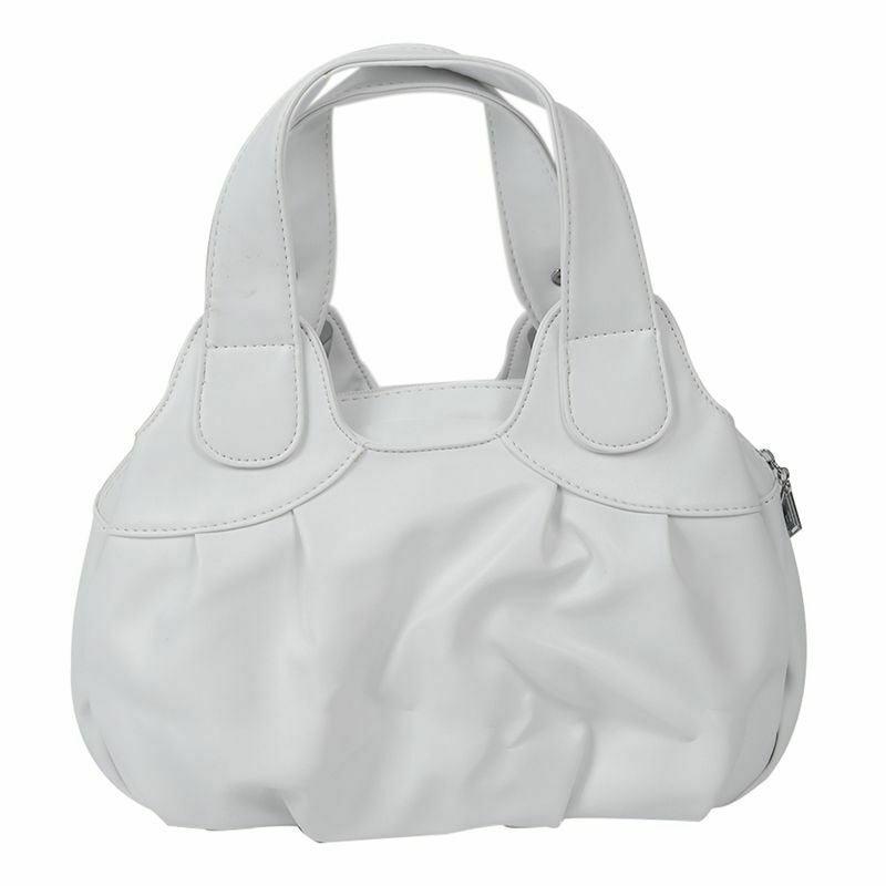 Fashion handbag Women PU leather Bag Tote Bag Handbags Satchel -Matte White X1J8