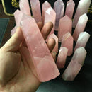 50-60mm Natural Rock Pink Rose Quartz Crystal Wand Point Healing Stone Wholesale