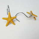 Starfish Shower Hooks Rust Proof Shower Curtain Rings for Bathroom Decorati