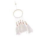 Wooden Beads Tassel Ring Wall Hanging Ornament Kid's Room Decor Craft White