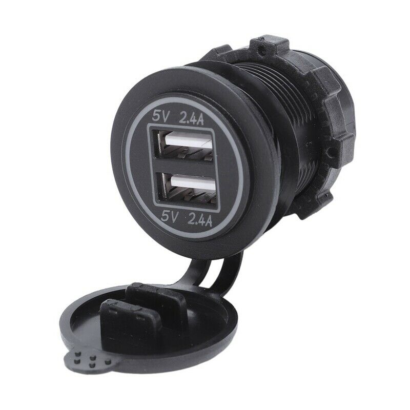 5V 4.8A Dual Usb Charger Socket Adapter Power Socket For 12V 24V Car Ship R M9F6