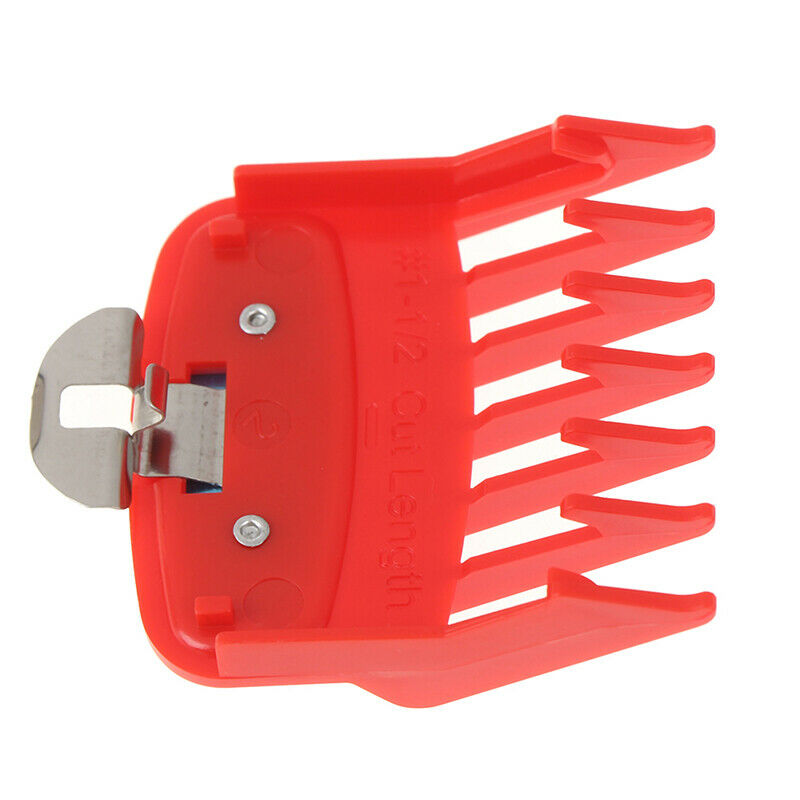 1.5+4.5mm Size Guide comb  Red Attachment Comb Set with a Metal Holder ClipperME