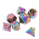 7x Rainbow Metal Dices for Role Playing Board Game D4-D20 14mm/0.55'' Gift A