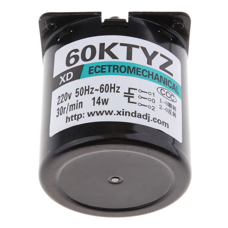 60KTYZ Synchronous Gear Motor AC 220V 30r/min CW/CCW Control 14W 50-60HZ