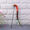 Cat Teasing Stick Colorful Pompom Feather Wand Fun Pet Teaser Rod Toys (05) A
