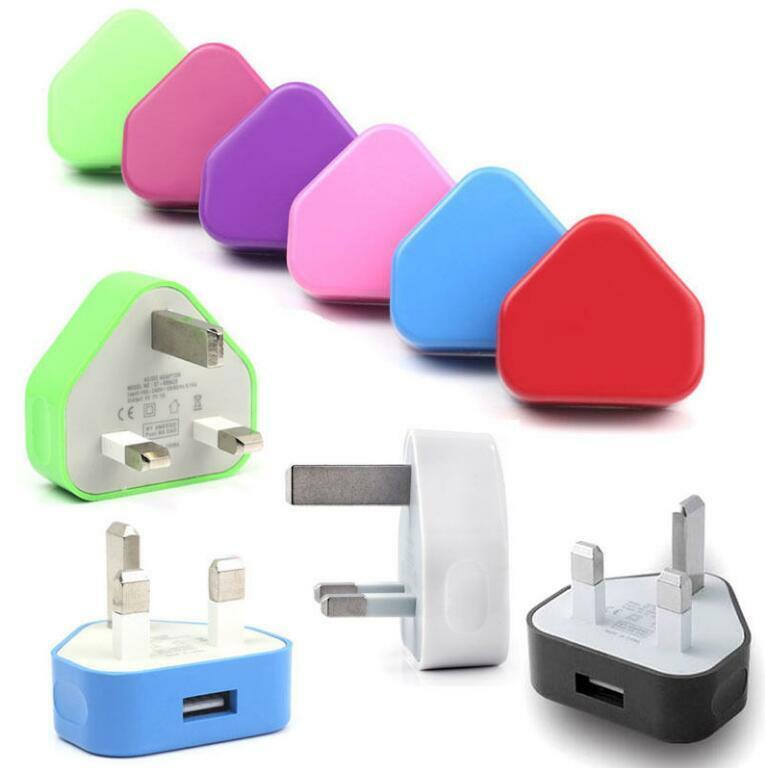 For Phones Tablets PC ipad UK Mains Wall 3 Pin Plug Adaptor Charger USB Port new