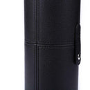 Leather Makeup Brush Holder Travel Cosmetic Pens Storage Cup Case (Black) A