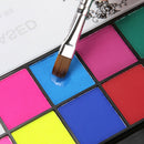 Water Based Face Body Paint 12Colors Halloween Party Fancy Make Up W/ 2Pcs Brush