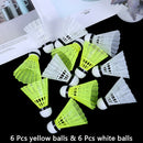 12 Pcs Yellow White Plastic Badminton Ball Shuttlecocks Sport Training ME