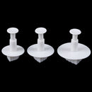 3x Cake Rose Leaf shaped mold Plunger Fondant Decorating Cake Cutter Tools JR