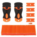100 Pcs Car Offroad Diy Plastic Double Edged Razor Blades & 2 Pc Scraper Re