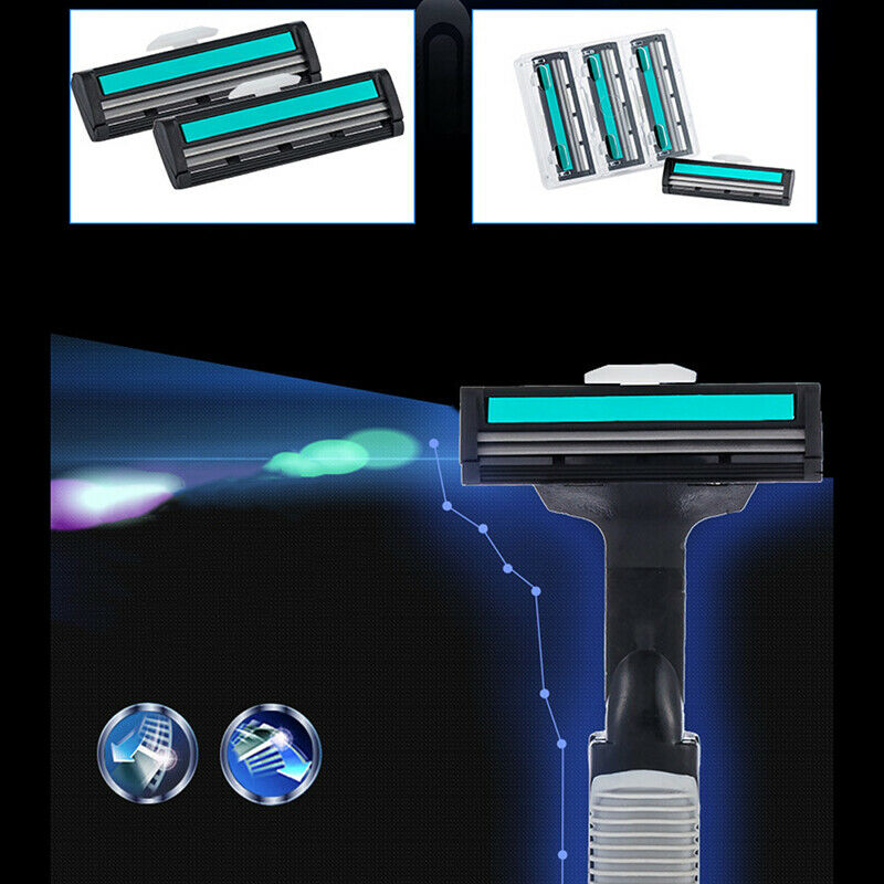 15xTravel Set Handle Shaving Razor Replaceable Safety Razor Double BladeS Ew