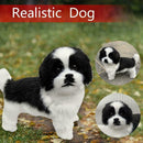 Realistic Dog Black And White Puppy  Lucky Simulation Dog Plush Toys G0U7