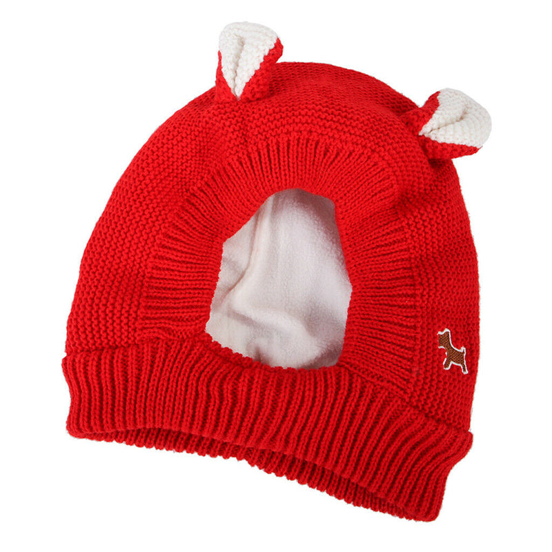 Dog Hat Winter Warm Dog Headwear for Small Medium Dogs Red