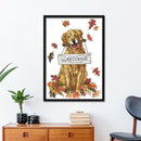 Welcome Dog DIY Cross Stitch Kit 14CT Stamped Embroidery Home Decor (D237)