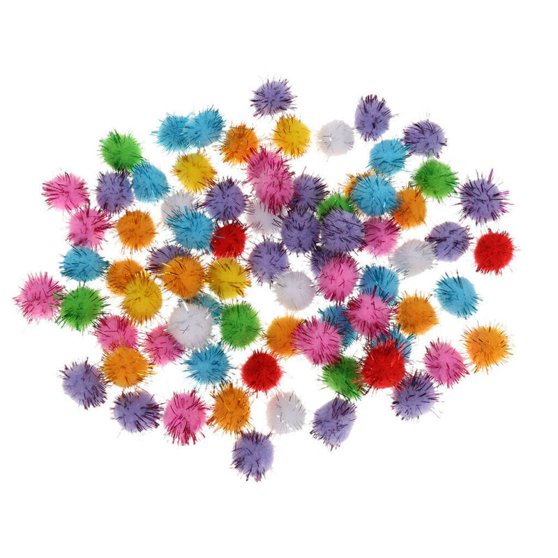 100pcs Cat Toys Ball Soft Crinkle Sparkle Balls Pom Pom Cat Balls Cat Ball 25mm