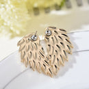 2 Pairs Fashion Women Crystal Angel Feather Wing Earrings Ear Stud Gift