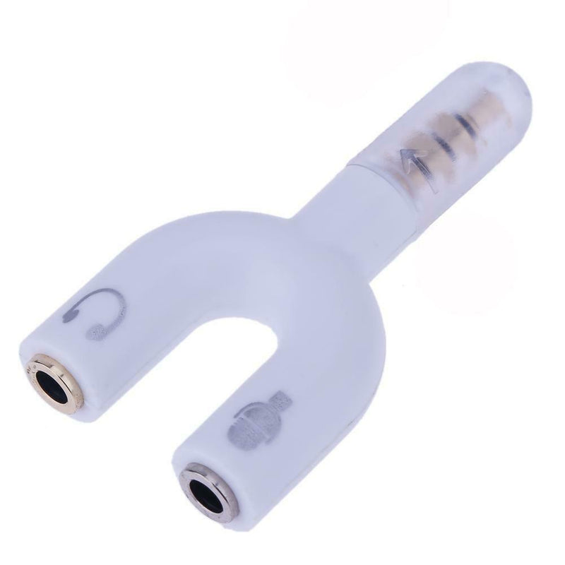 3.5mm Stereo Audio Jack Earphone Headphone 2 Way U Splitter Adapter