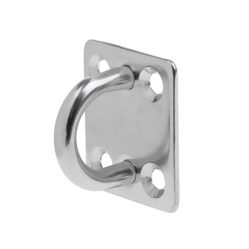 4 x 8mm Square Pad Eye Plates Ceiling Hooks Anchor Hanger Stainless Steel Staple