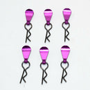 6pcs Metal Body Clip Pins with Pull Tabs for 1/8 1/10 RC Truck Buggy Crawler