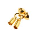 5 Pieces Magnetic Clasps with Two Bells for DIY Necklace Bracelet Connector