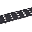 Three Row Spikes Rivet Stud Wide Cuff PU Leather Punk Gothic Rock Bracelet liau