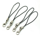 Wholesale 100 x Black Cell Phone Charm Nylon Lanyard Cords With Lobster Clasp