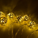 20 Luminaria Led Rattan Balls Fairy String Decorative Lights Battery OperateOZ