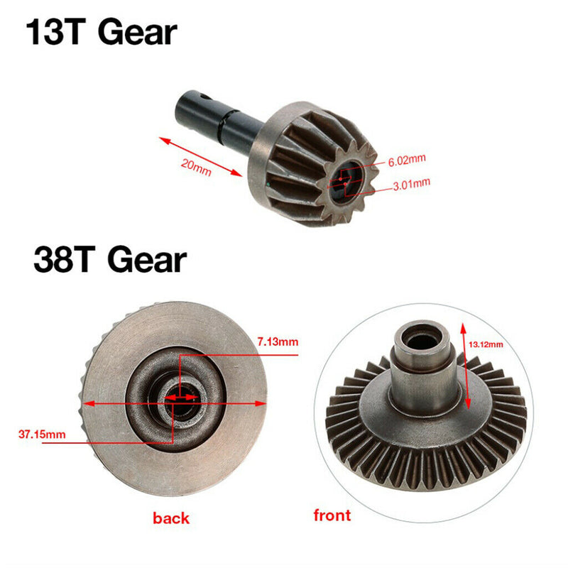 Steel Diff Ring Crown Gear 38T / 13T for 1/10 Axial SCX10 90021 90022 90035 DIY